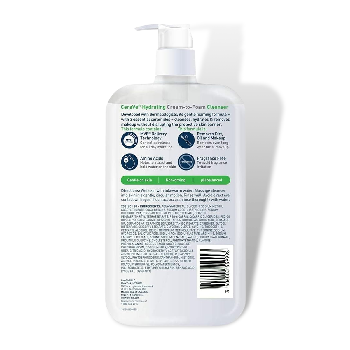 CeraVe Hydrating Cream-to-Foam Cleanser - 355 ml in Bangladesh Important Facts CeraVe Hydrating Cream-to-Foam Cleanser - 355 ml in Bangladesh Important Facts