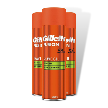 Gillette Fusion 5X Action Shave Gel Sensitive with Almond Oil - 200 ml in Bangladesh Image 02