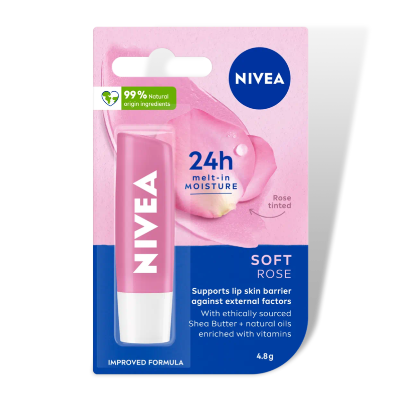 NIVEA Soft Rose Caring Lip Balm – 4.8g in Bangladesh Image 01